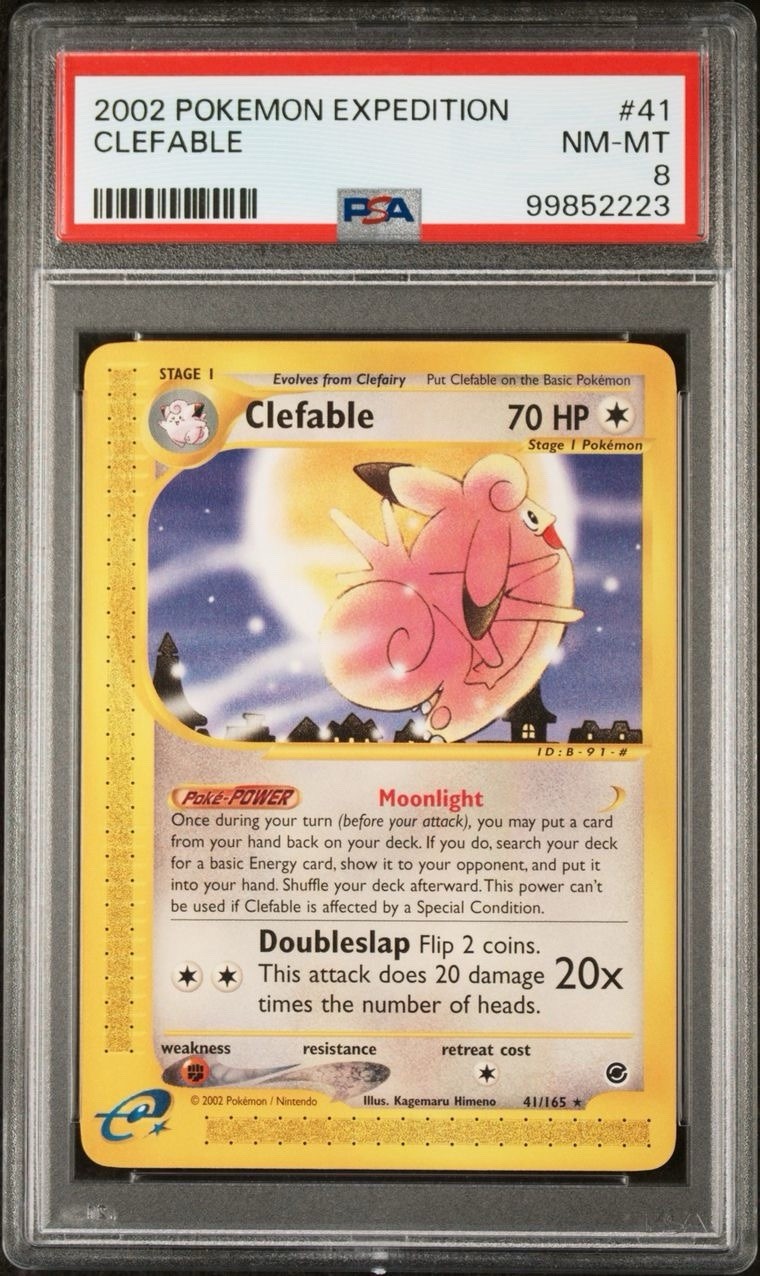 2002 Pokémon Expedition 41 Clefable PSA 8 NM-MT
