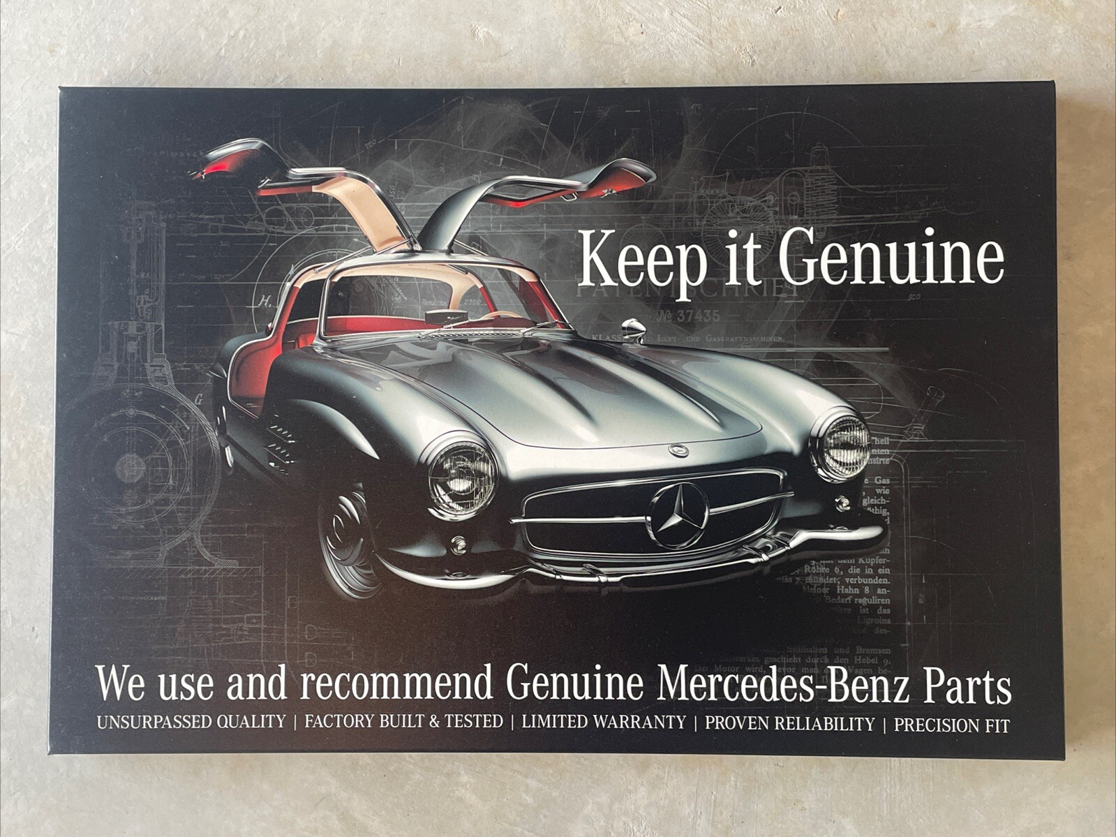 RARE Keep It Genuine MERCEDES-BENZ Parts Shop Dealership Canvas Sign Wall Art