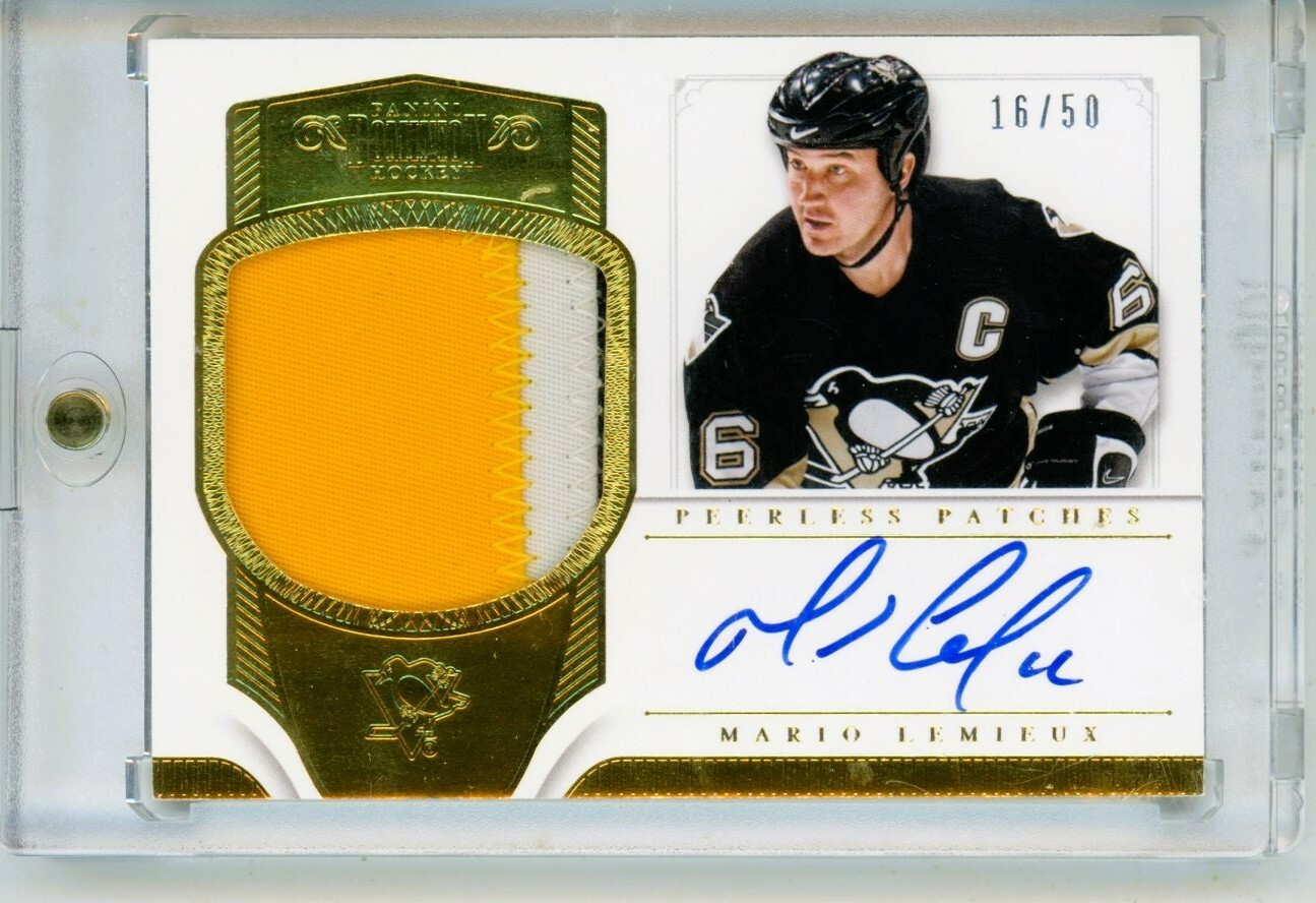 2013-14 Panini Dominion Peerless Mario Lemieux Auto Game Worn Used GU Patch /50