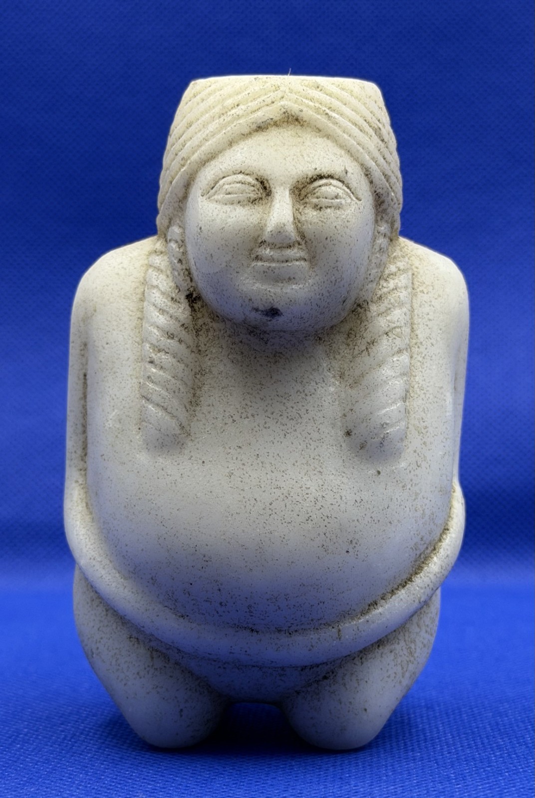 Rare Hand Carved Natural Stone Human Figure Sculpture Old Style Inspired Collect