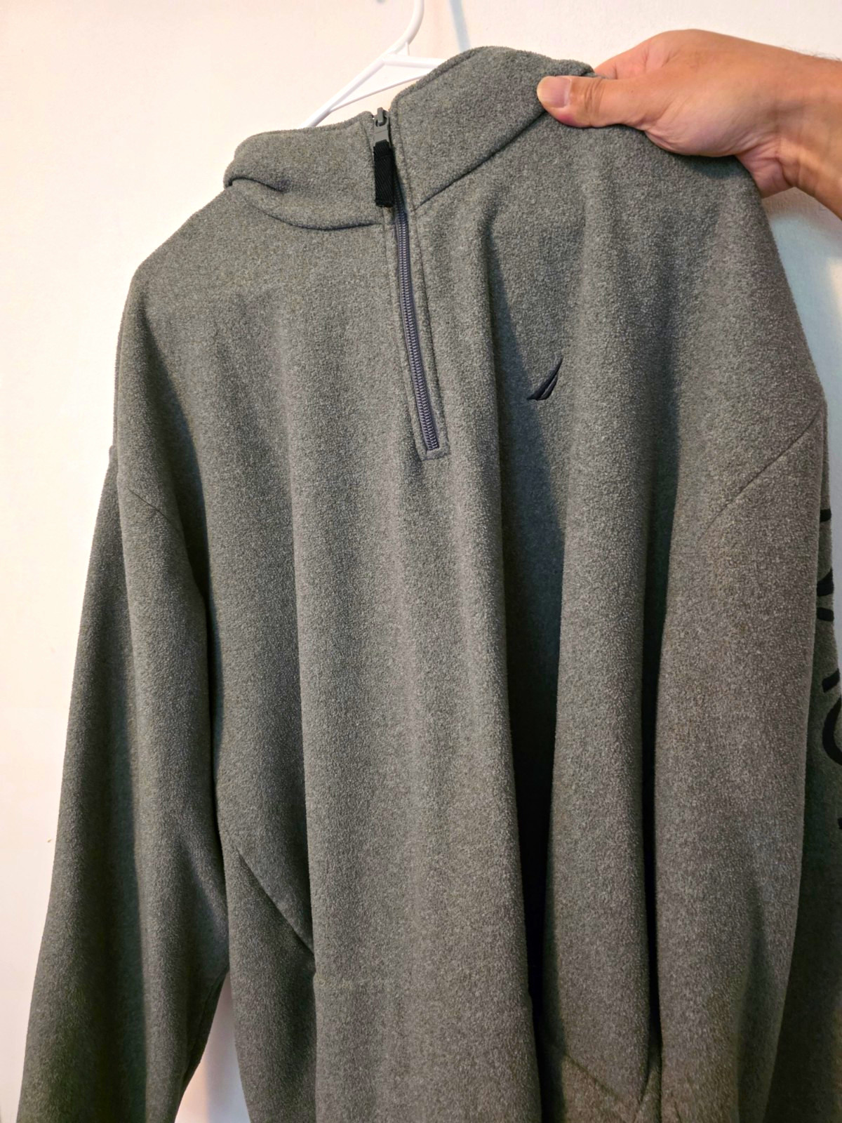 Nautica Men\'s Solid Gray Fleece 1/4 Zip Mock Neck Sweatshirt 3XL