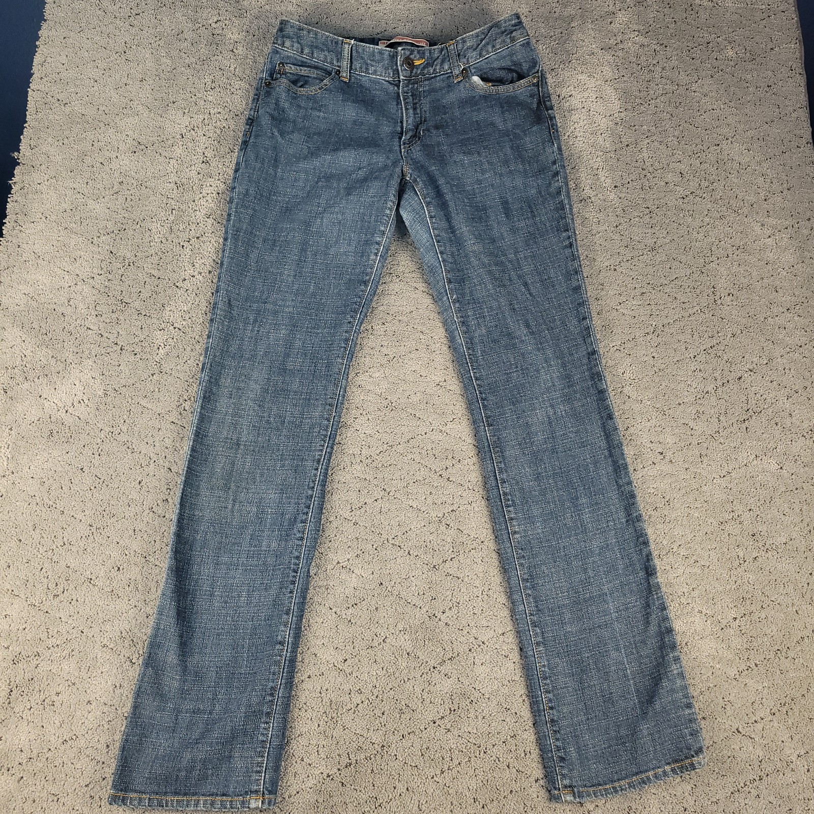 Gap Jeans Womens 8L Long Blue Low Rise Curvy Straight Medium Wash Stretch Denim Gap Jeans Womens 8L Long Blue Low Rise Curvy Straight Medium Wash Stretch Denim