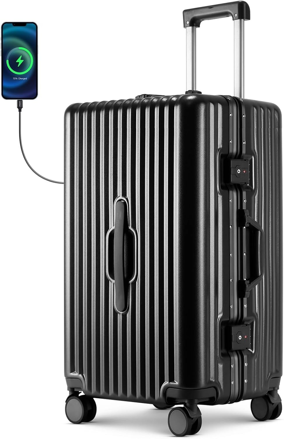 28Inch Polycarbonate Aluminum Frame Hardshell Carry On Suitcase Zipperless TSA 28Inch Polycarbonate Aluminum Frame Hardshell Carry On Suitcase Zipperless TSA