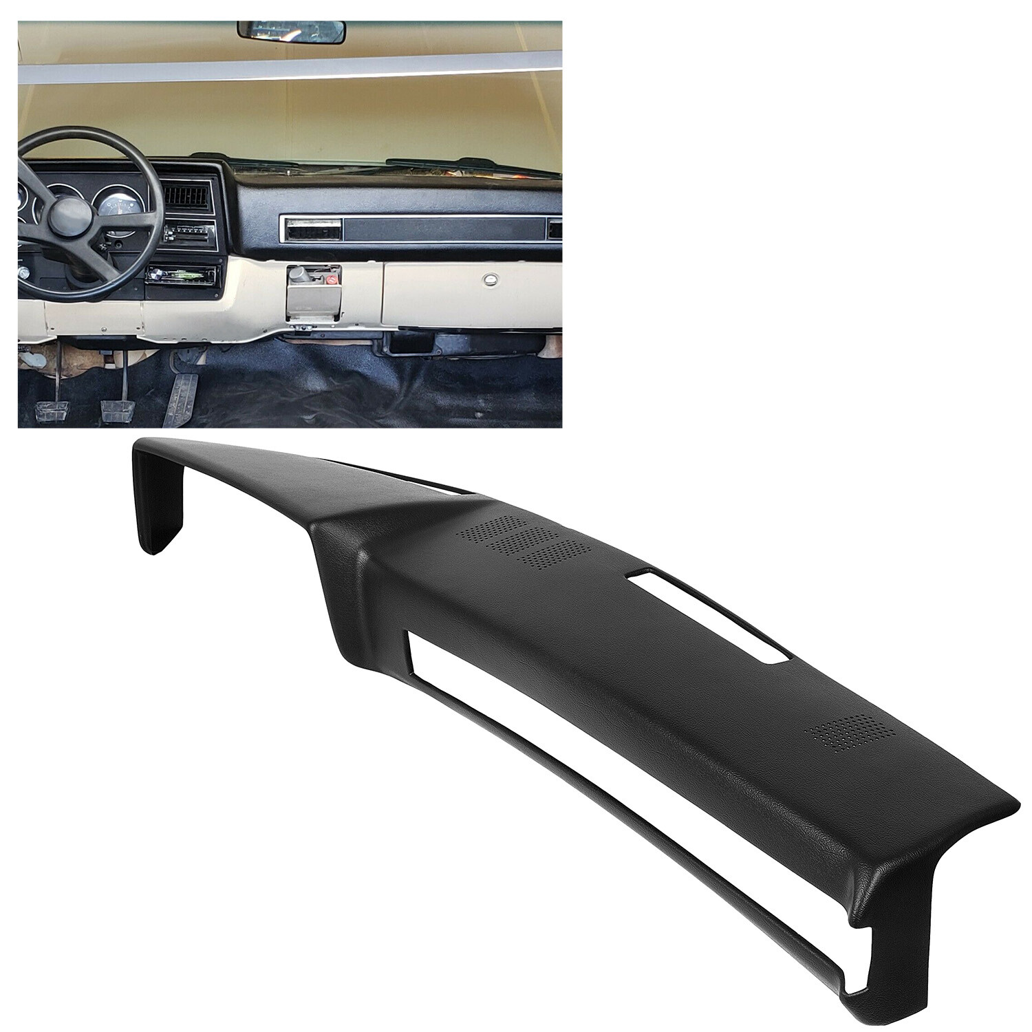 Hard Black Dash Pad Cover Cap For 1981-1991 Chevrolet GMC C/K/R/V Truck/SUV