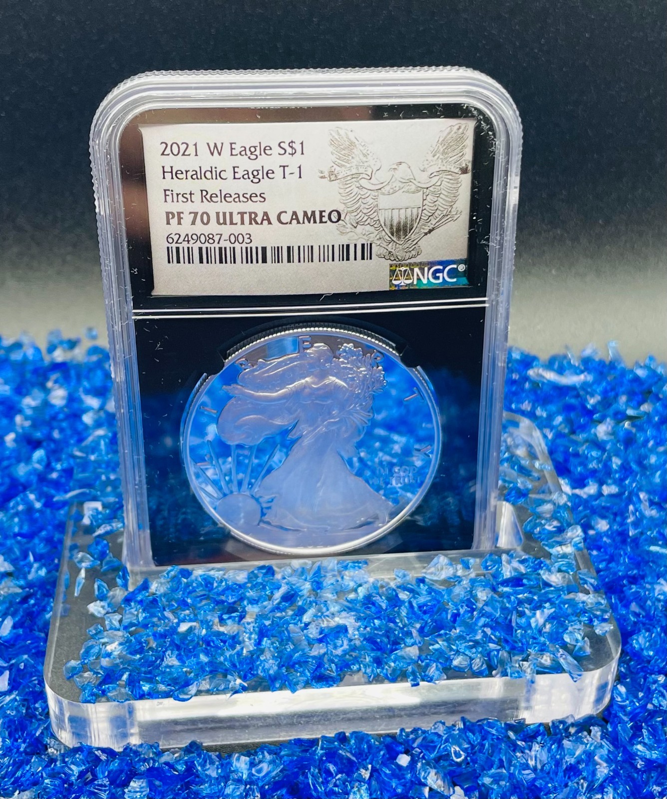 Proof 2021 W $1 Silver Eagle NGC PF70UC T-1 First Releases Black Core Spotless