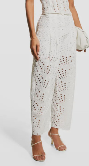 449 Charo Ruiz Ibiza Womens White High Rise Darted Front Pants Size L G1N