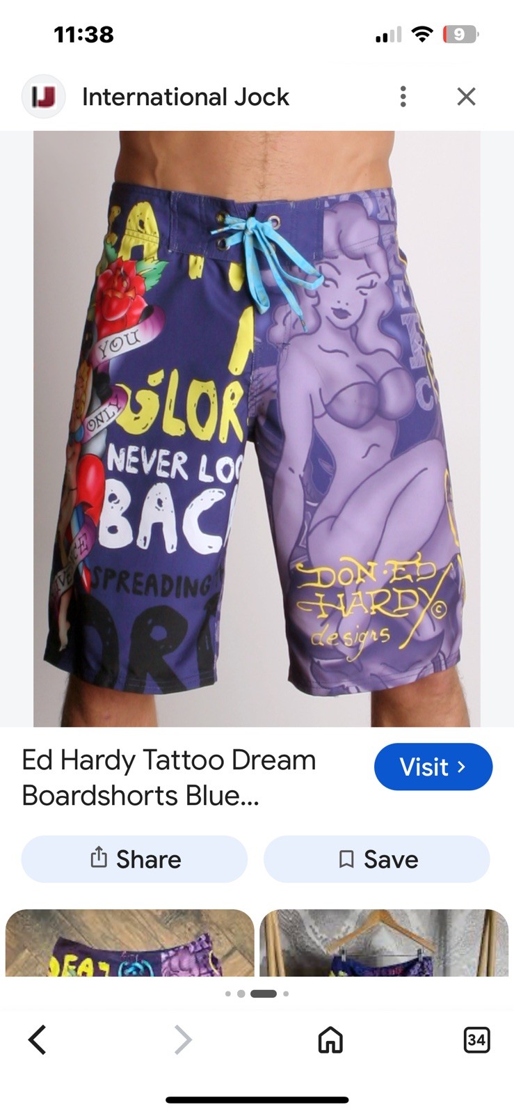 Vtg Ed Hardy Mens Sz 36 \ Vtg Ed Hardy Mens Sz 36 \