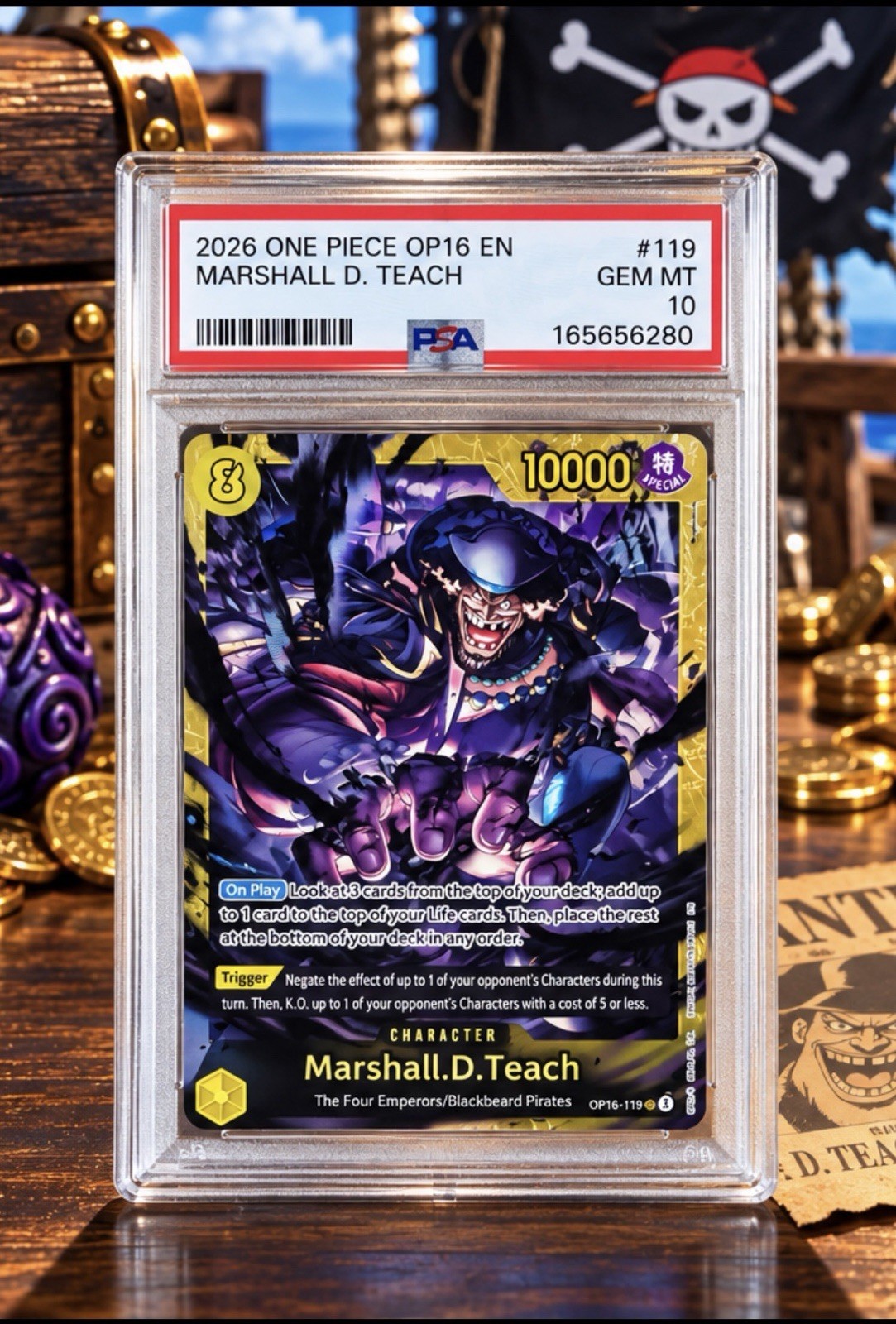 Bandai One Piece CCG Marshall D. Teach OP16-119 Holo Special PSA 10 EN 2026 Bandai One Piece CCG Marshall D. Teach OP16-119 Holo Special PSA 10 EN 2026
