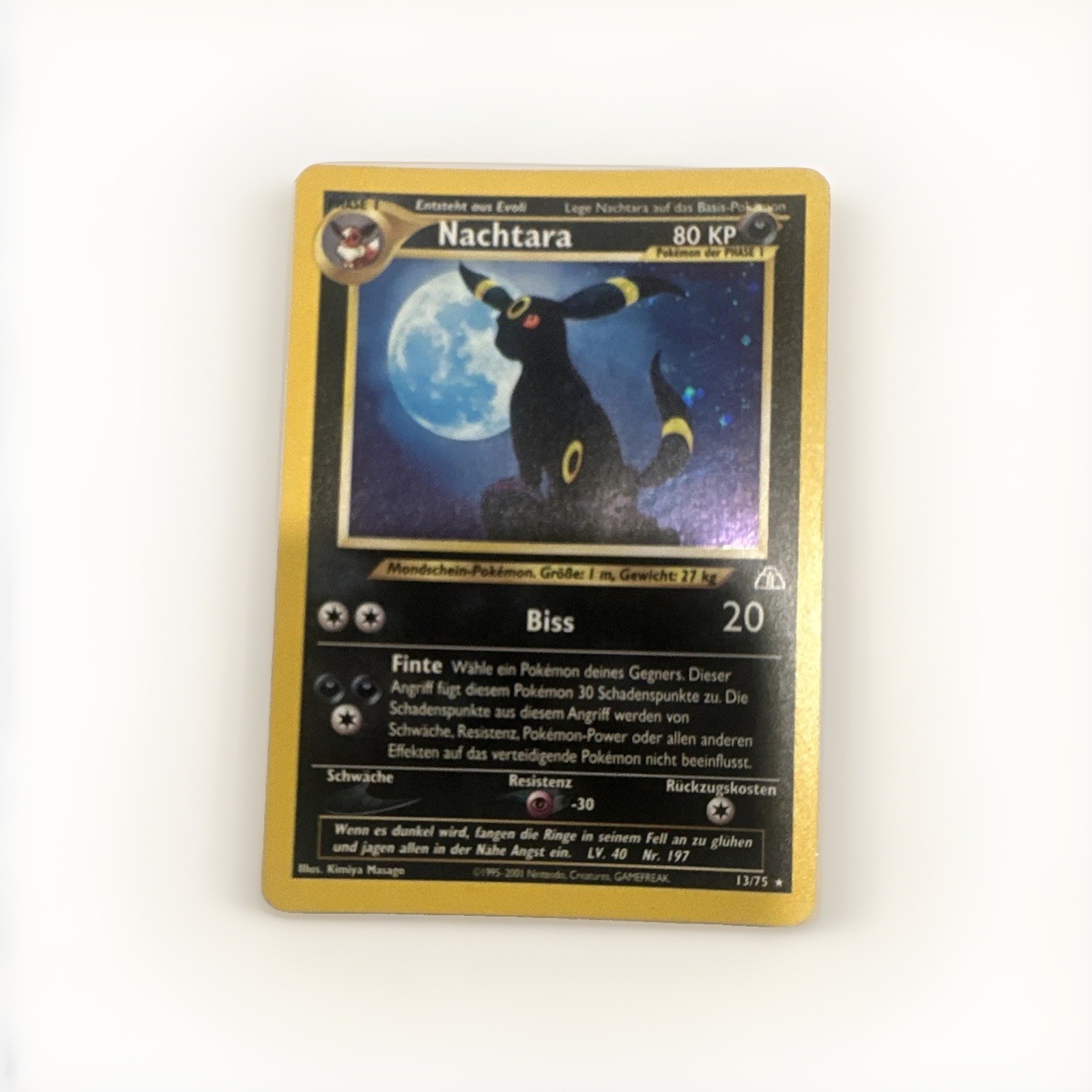Nintendo Umbreon (Nachtara) 13/75 Neo Discovery Holo Rare German 2001 80 HP