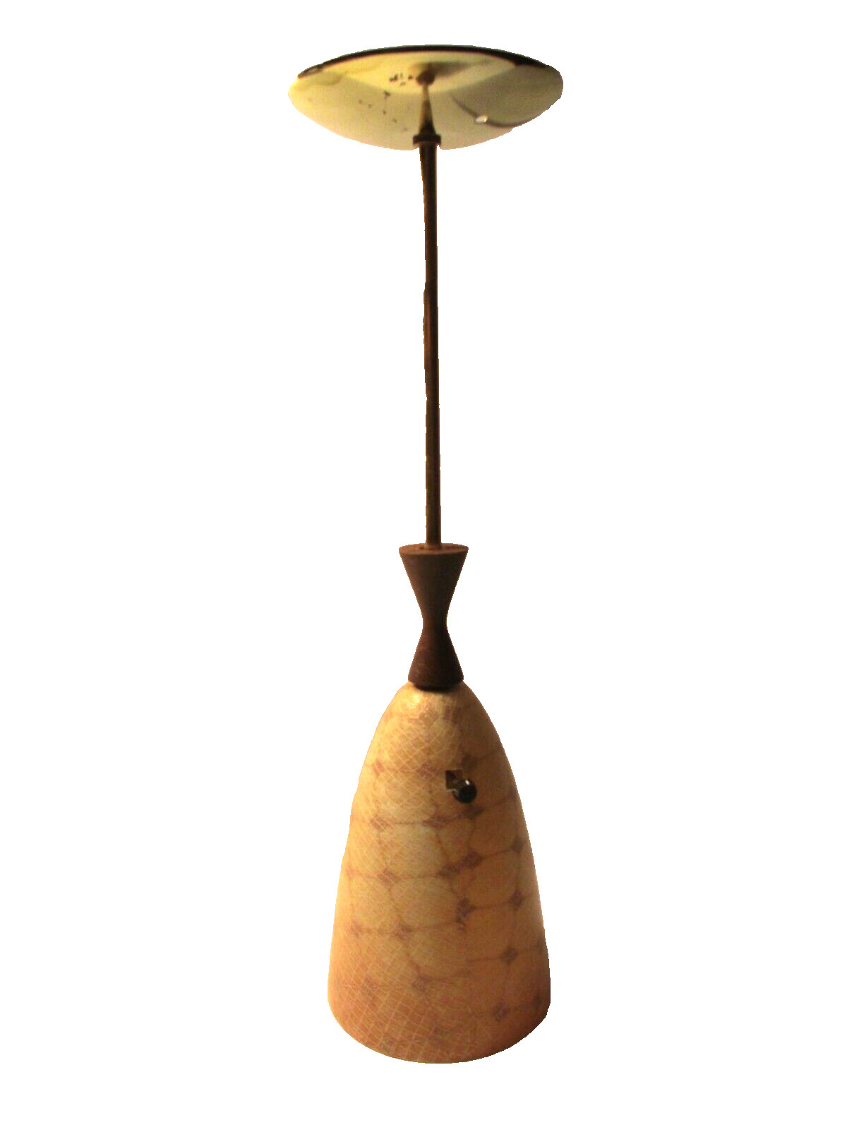 Vintage MCM Lightcraft Of California Pendant Hanging Lamp Light Swag Add 2