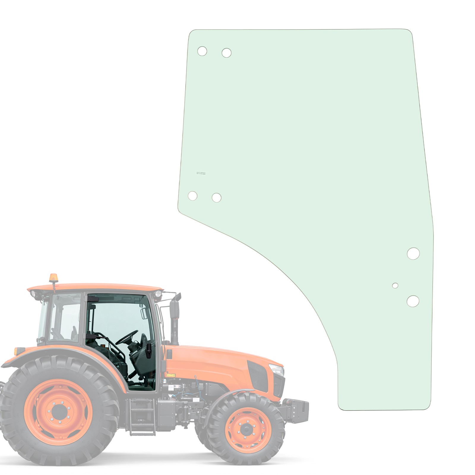 Right Cab Door Glass For Kubota M5N-111 L4240 L4740 L5240 L5740 L4630 L5030