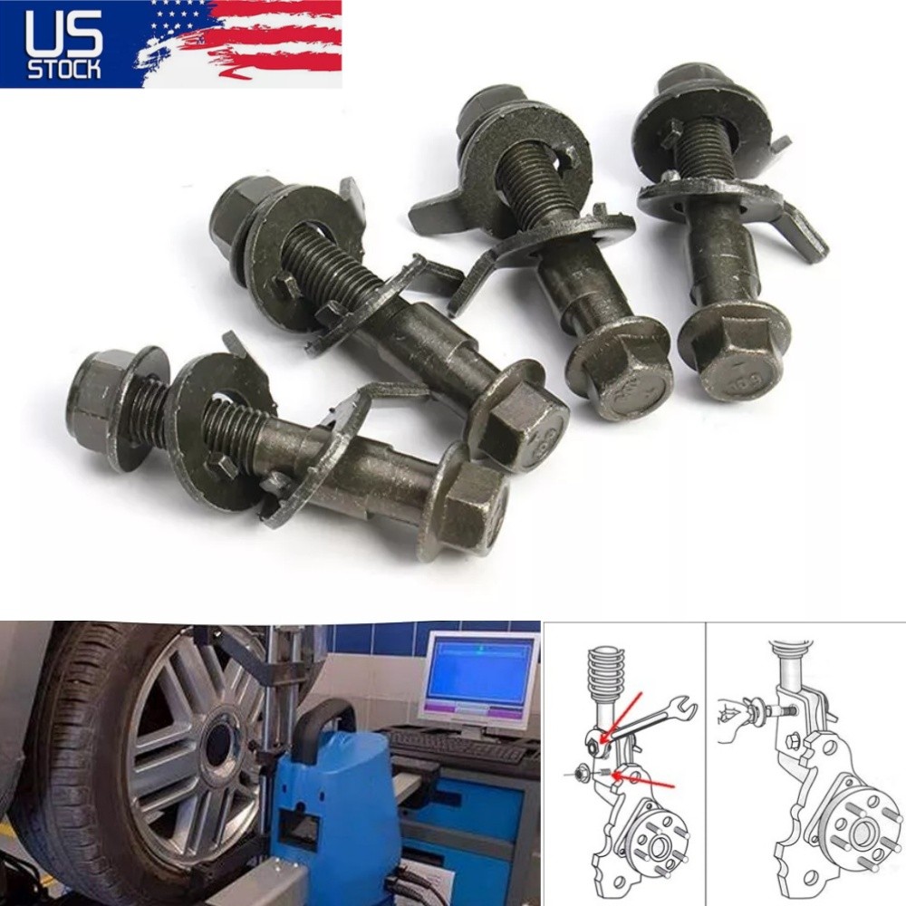 10.9 Intensity 4Pcs 15mm Car Four Wheel Alignment Adjustable Camber Bolts Steel