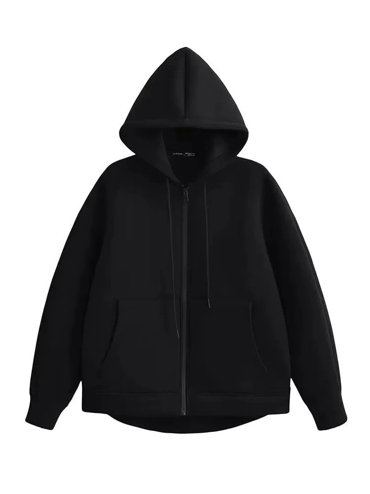 Women\'s Oversized Zip Up Hoodie Coat Loose Fit Sweatshirt Jacket Outerwear Top