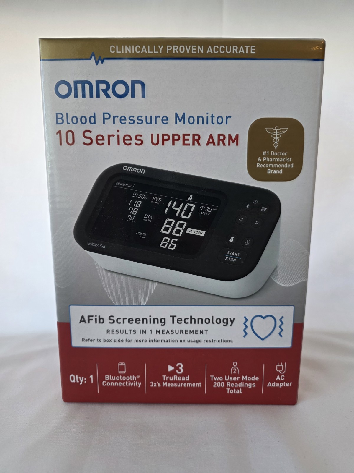 Omron 10 Series Upper Arm Blood Pressure Monitor AFib Bluetooth - BP7465 - NEW Omron 10 Series Upper Arm Blood Pressure Monitor AFib Bluetooth - BP7465 - NEW