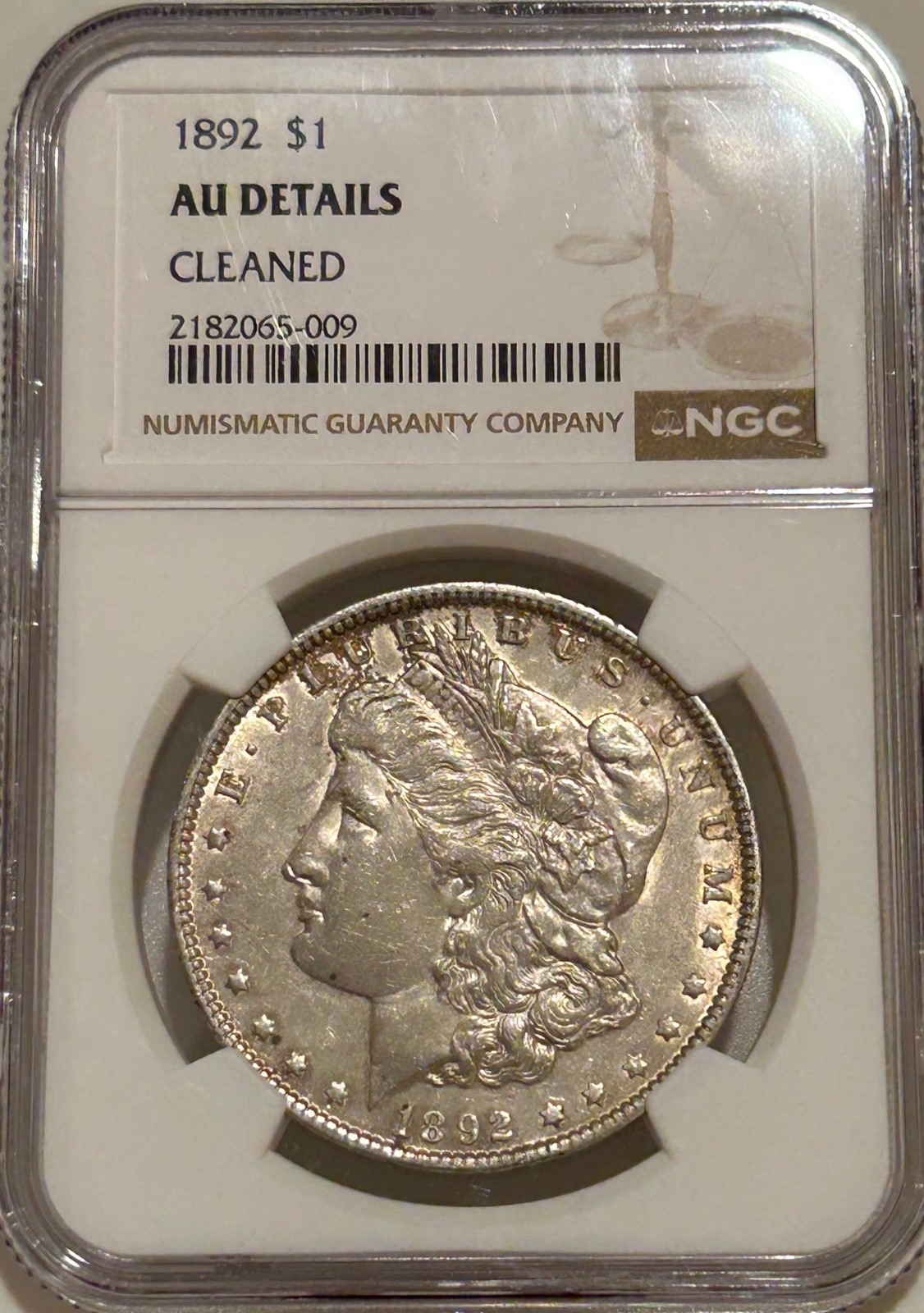 1892 P Morgan Silver Dollar NGC AU Details Tougher Date Morgan 1892 P Morgan Silver Dollar NGC AU Details Tougher Date Morgan