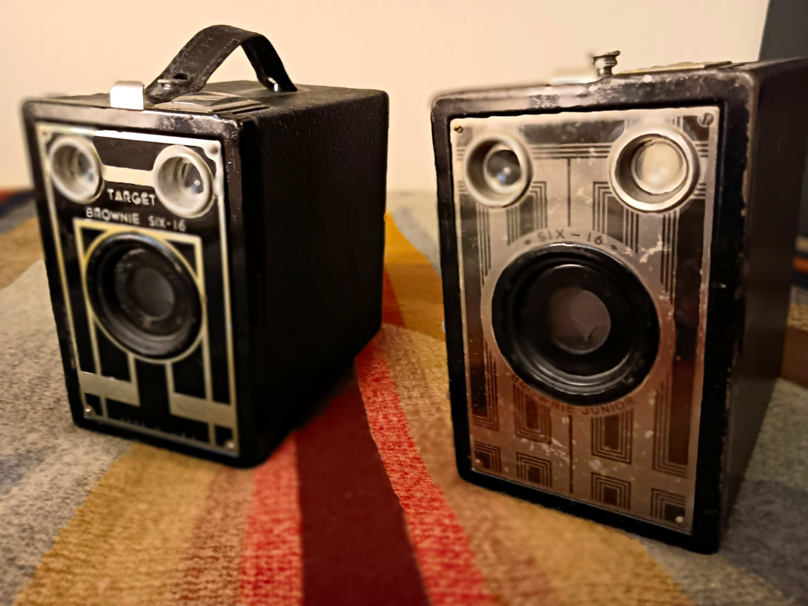 Kodak Target Brownie Six-16 Vintage Box Cameras, Black (2 Cameras) Kodak Target Brownie Six-16 Vintage Box Cameras, Black (2 Cameras)
