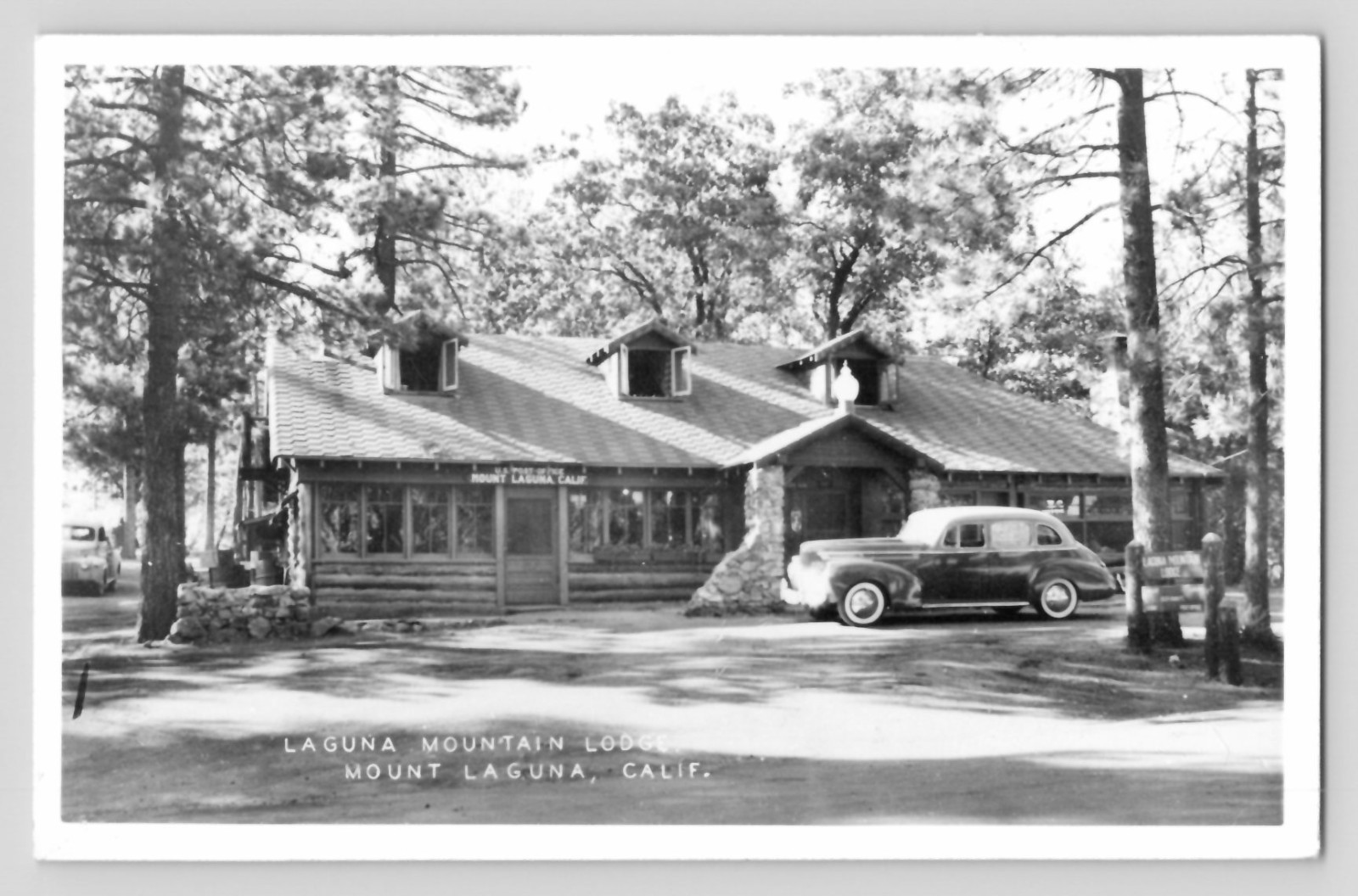 RPPC Post Office Laguna Mountain Lodge Mount Laguna California 1945 UNP Postcard