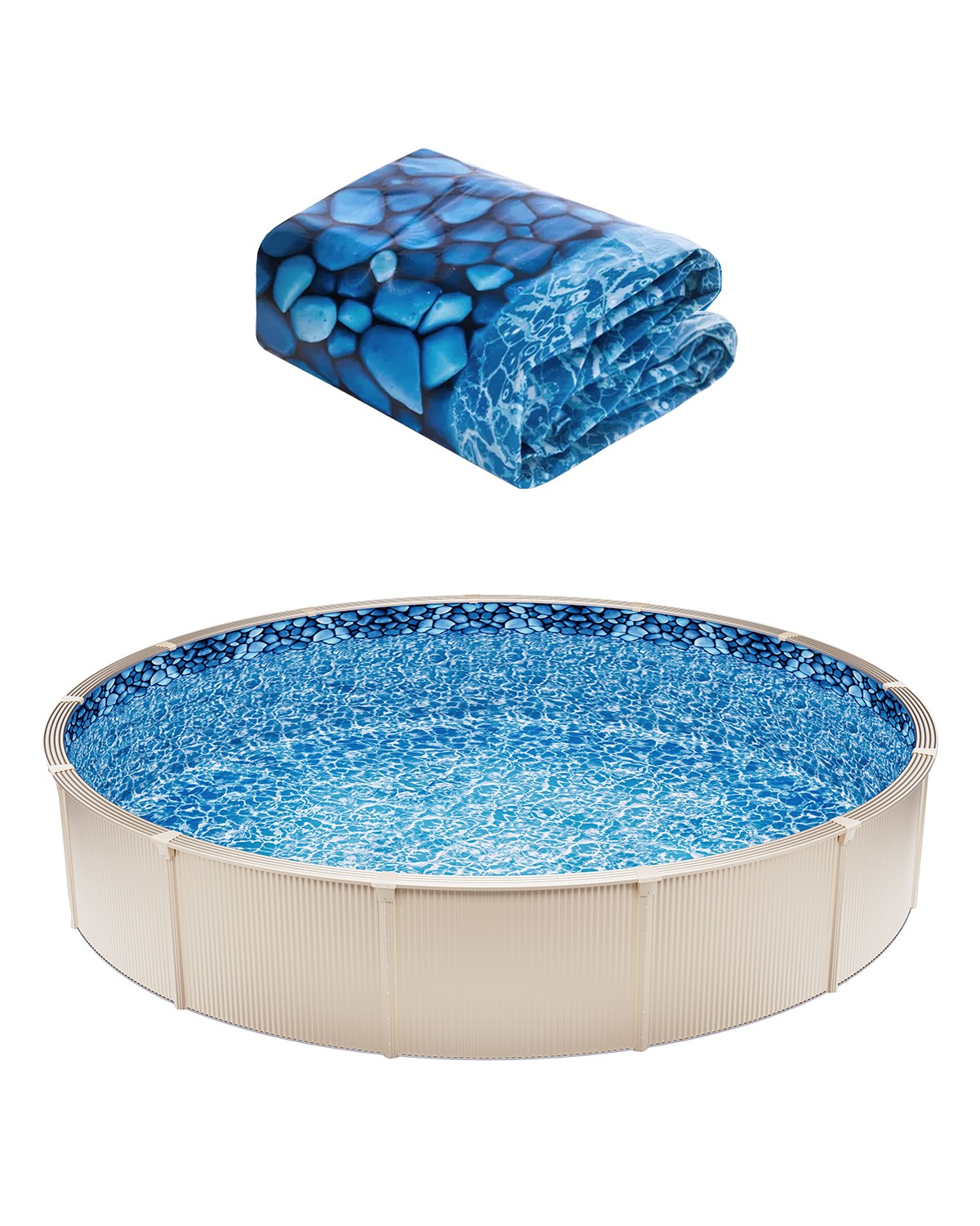 VEVOR Round Pool Liner 18ft Duobead Style Pool Liner 52in Wall Height Durable