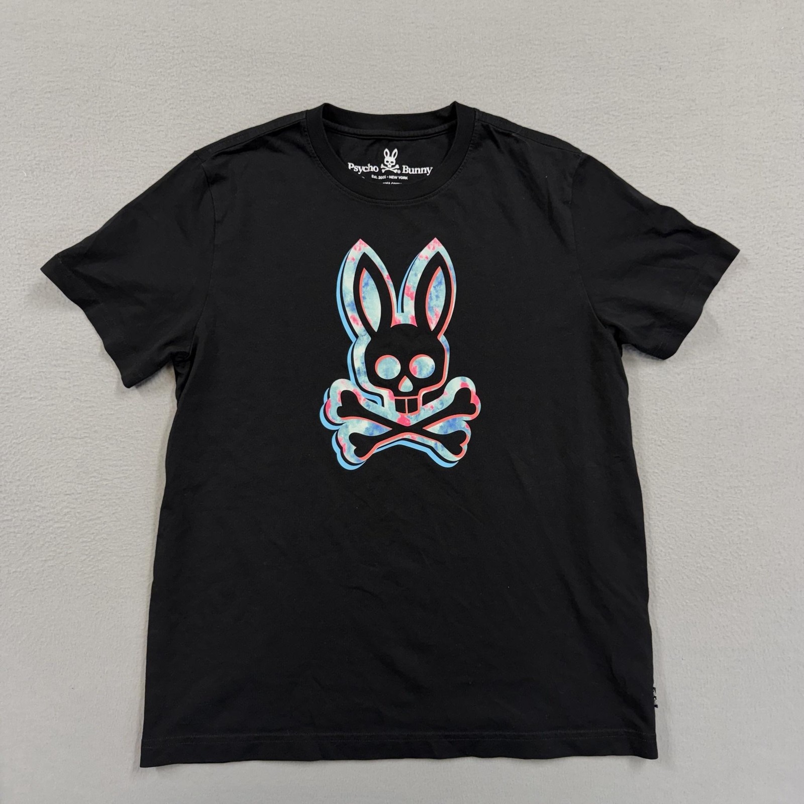 Psycho Bunny Shirt Mens Large Black Skull Bunny Graphic Tagless T-Shirt Tee