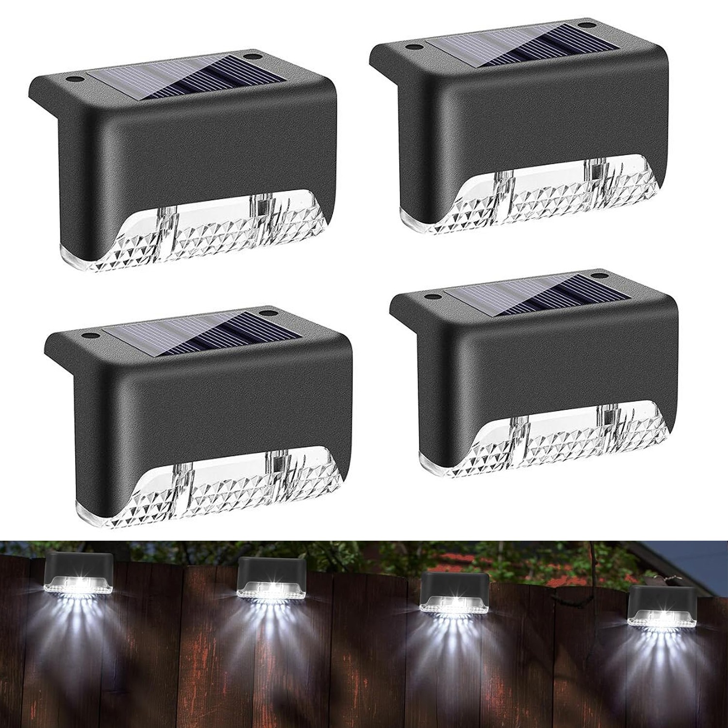 4-12Pack Solar Deck Lights Outdoor Stairs Step Fence Balcony Yard Pathway Decor