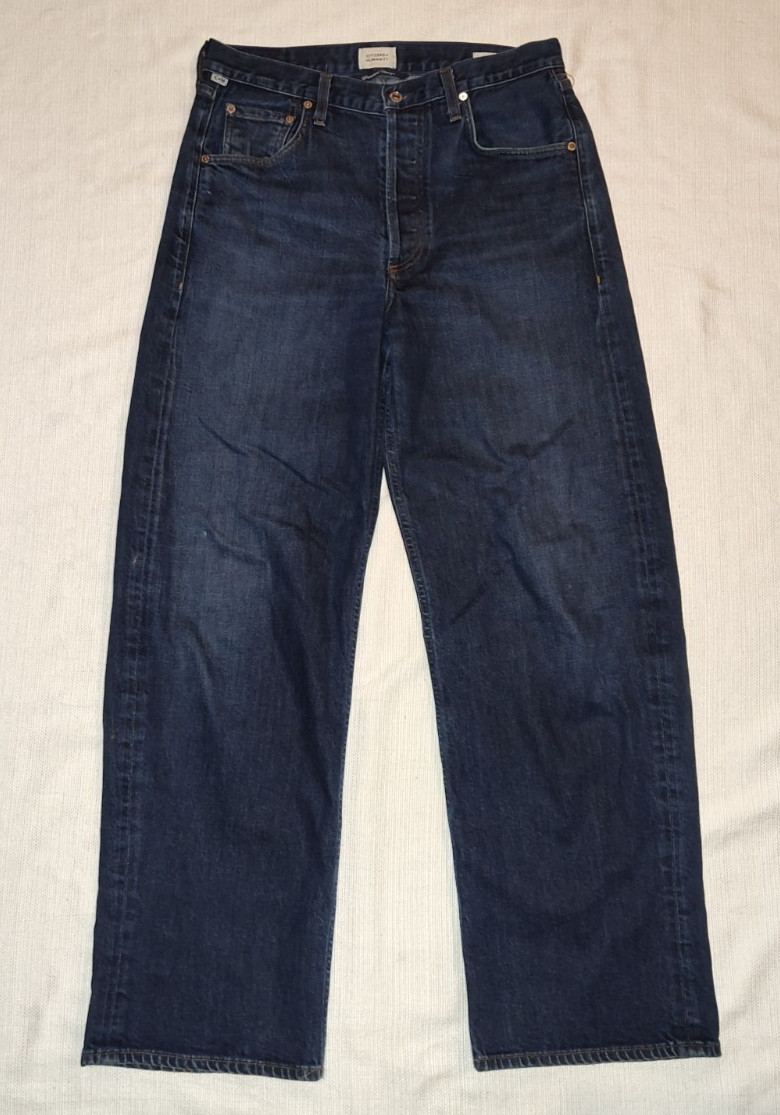 Citizens of Humanity Ayla Baggy Jeans Dark Wash High Rise Wide Leg 28 X 30.5