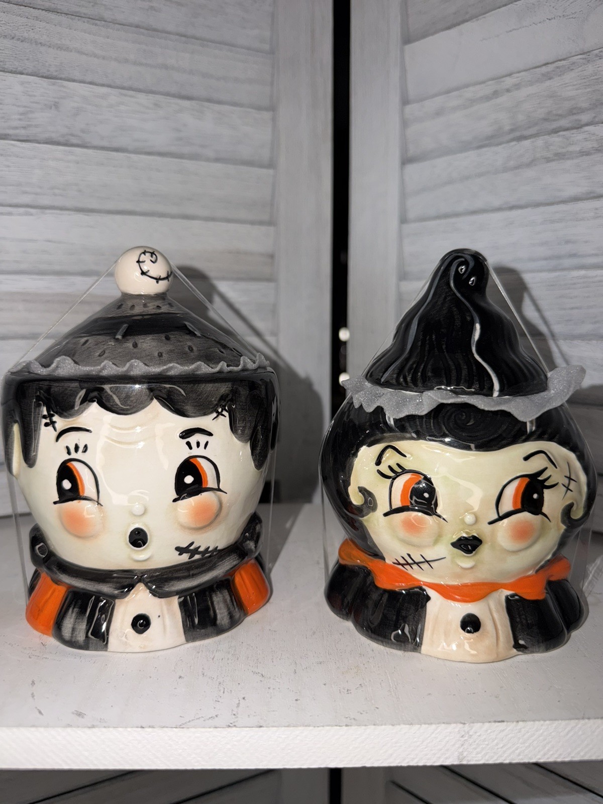 Johanna Parker Halloween Frankestein and Bride covered bowl set 2026 Johanna Parker Halloween Frankestein and Bride covered bowl set 2026