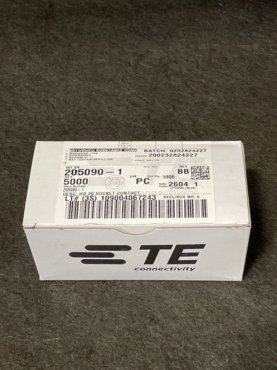 TE CONNECTIVITY Socket Contact 205090-1 Qty 5000
