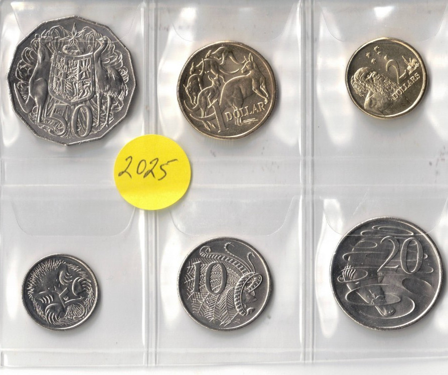 2025 AUSTRALIA Uncirculated Six Coin Set of KCIII with Native People, Animals