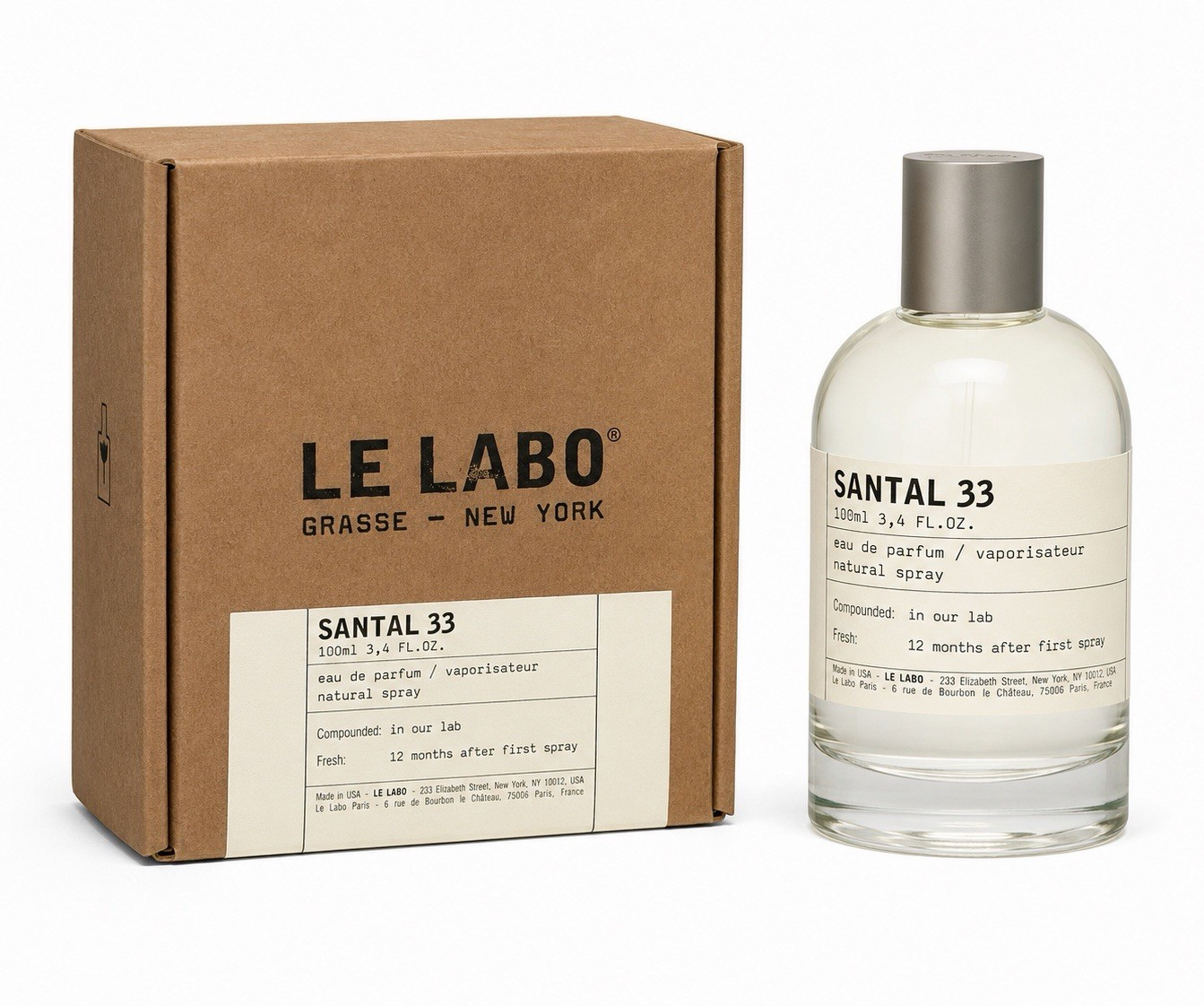 Le Labo Santal 33 Eau de Parfum Spray 3.4 Original - Sellado - Nuevo - Hombre