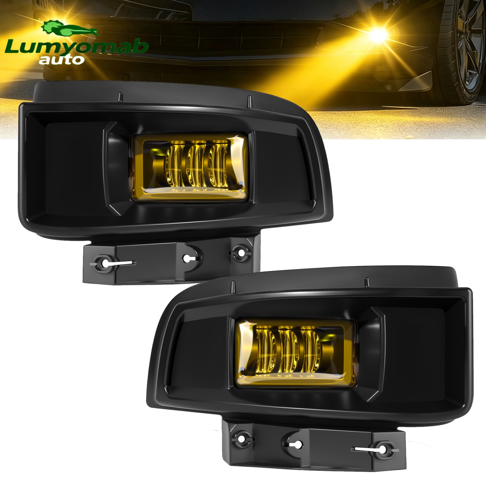 For 2005-2013 Chevy Chevrolet Corvette C6 LED Fog Lights Bumper Lamps Clear Lens