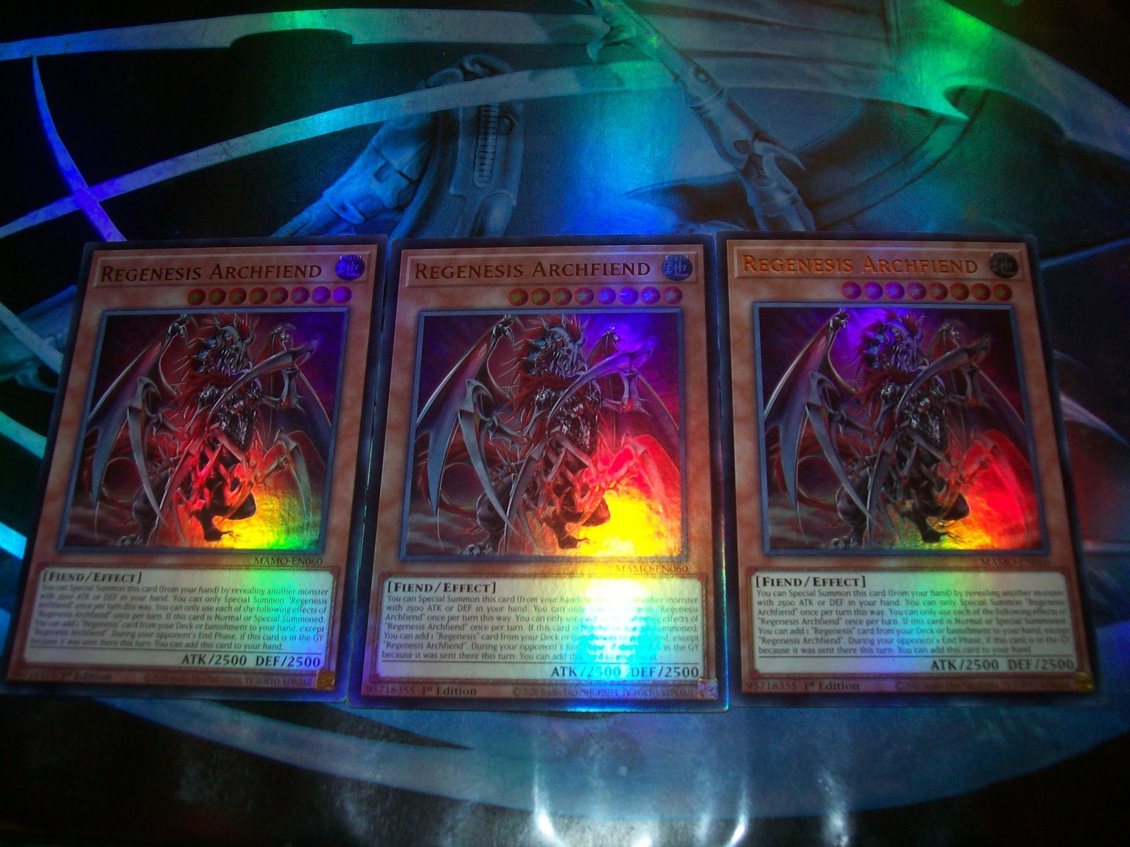 3x Regenesis Archfiend 1st Edition Ultra Rare MAMO-EN060 Yu-Gi-Oh 3x Regenesis Archfiend 1st Edition Ultra Rare MAMO-EN060 Yu-Gi-Oh