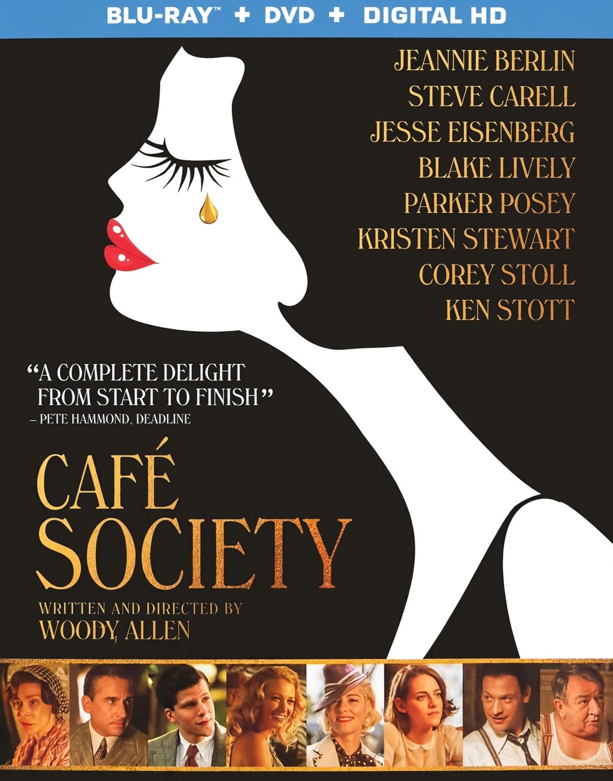 Cafe Society (FACTORY SEALED) Blu-ray Jesse Eisenberg Kristen Stewart + Slip