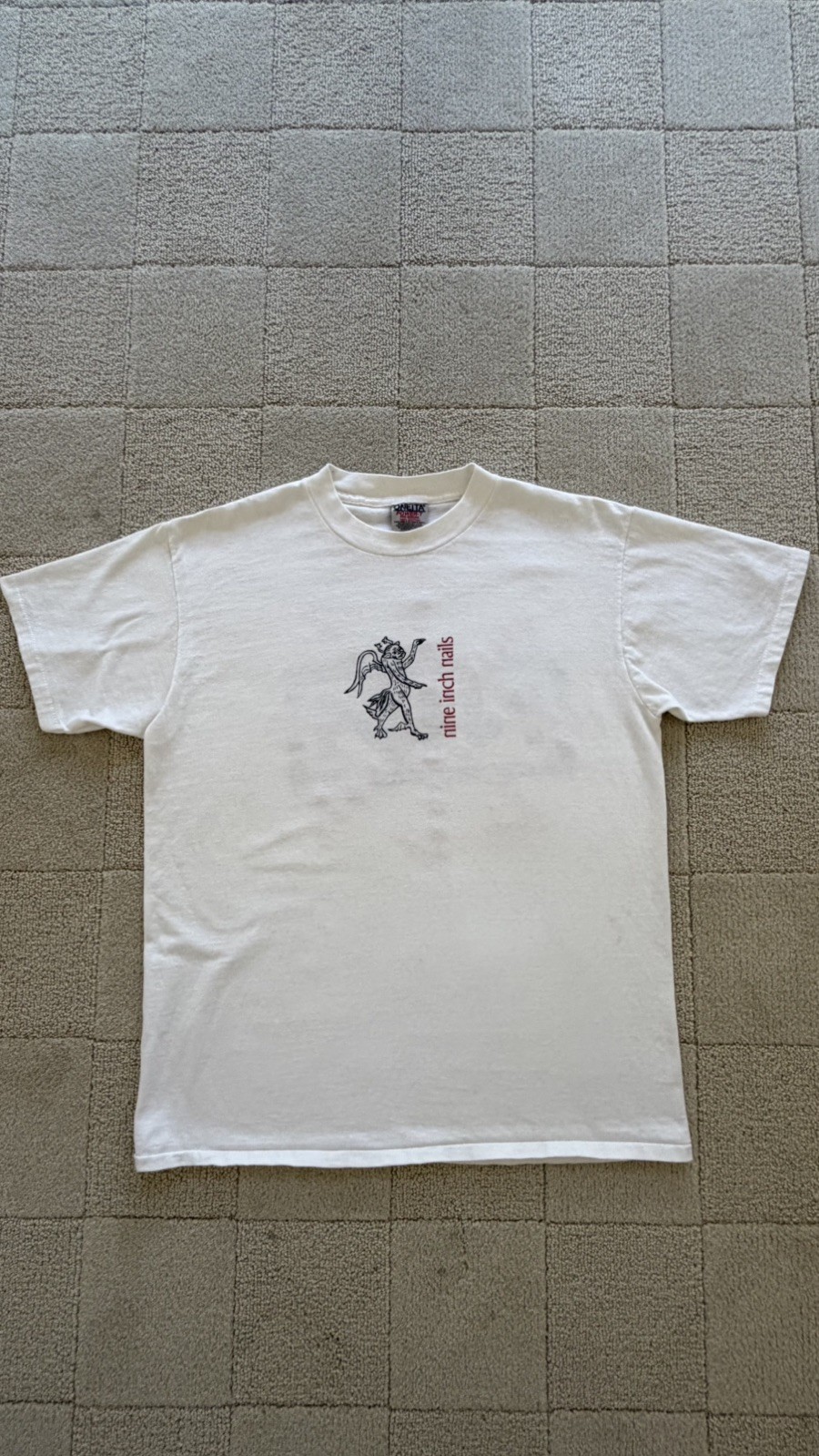 Vintage NINE INCH NAILS Raspberry Devil T-Shirt Size L 1995 NIN Vintage NINE INCH NAILS Raspberry Devil T-Shirt Size L 1995 NIN