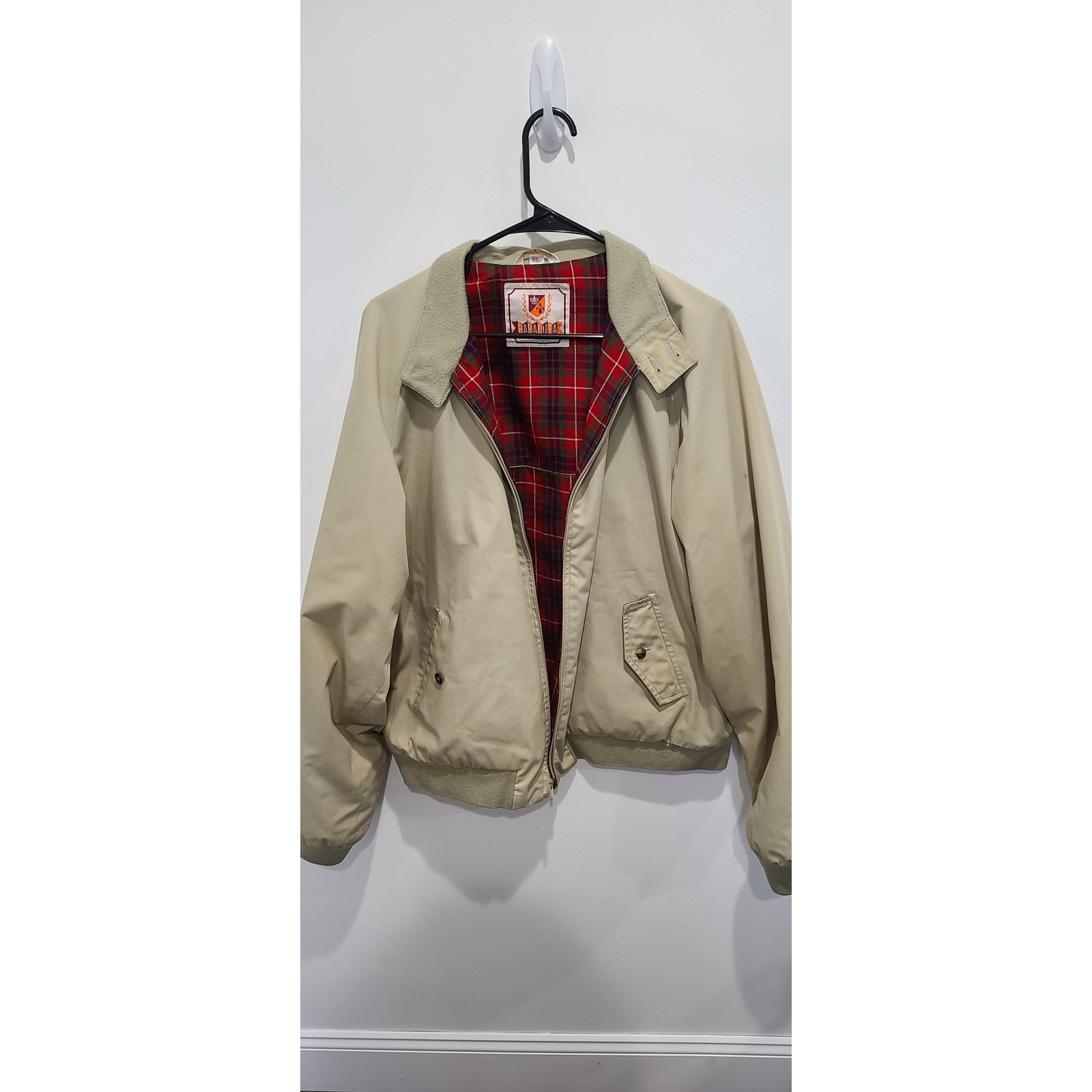 Vintage 70s-80s Baracuta G9 Harrington Jacket Tan 46L Made in Taiwan
