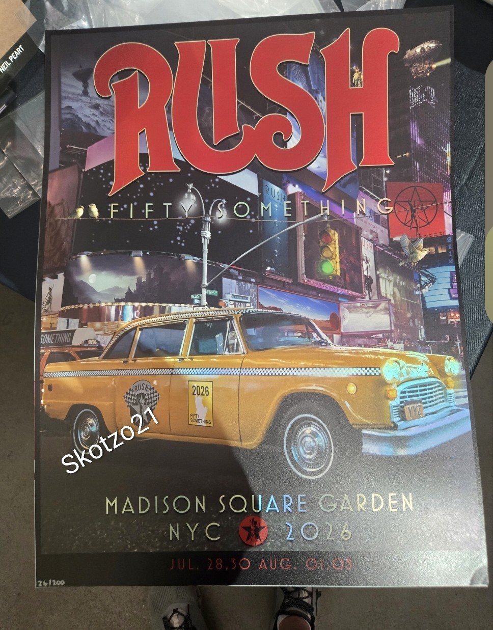 Rush FOIL Poster MSG 2026 Madison Square Garden NYC **SMALL LOWER CORNER DING**