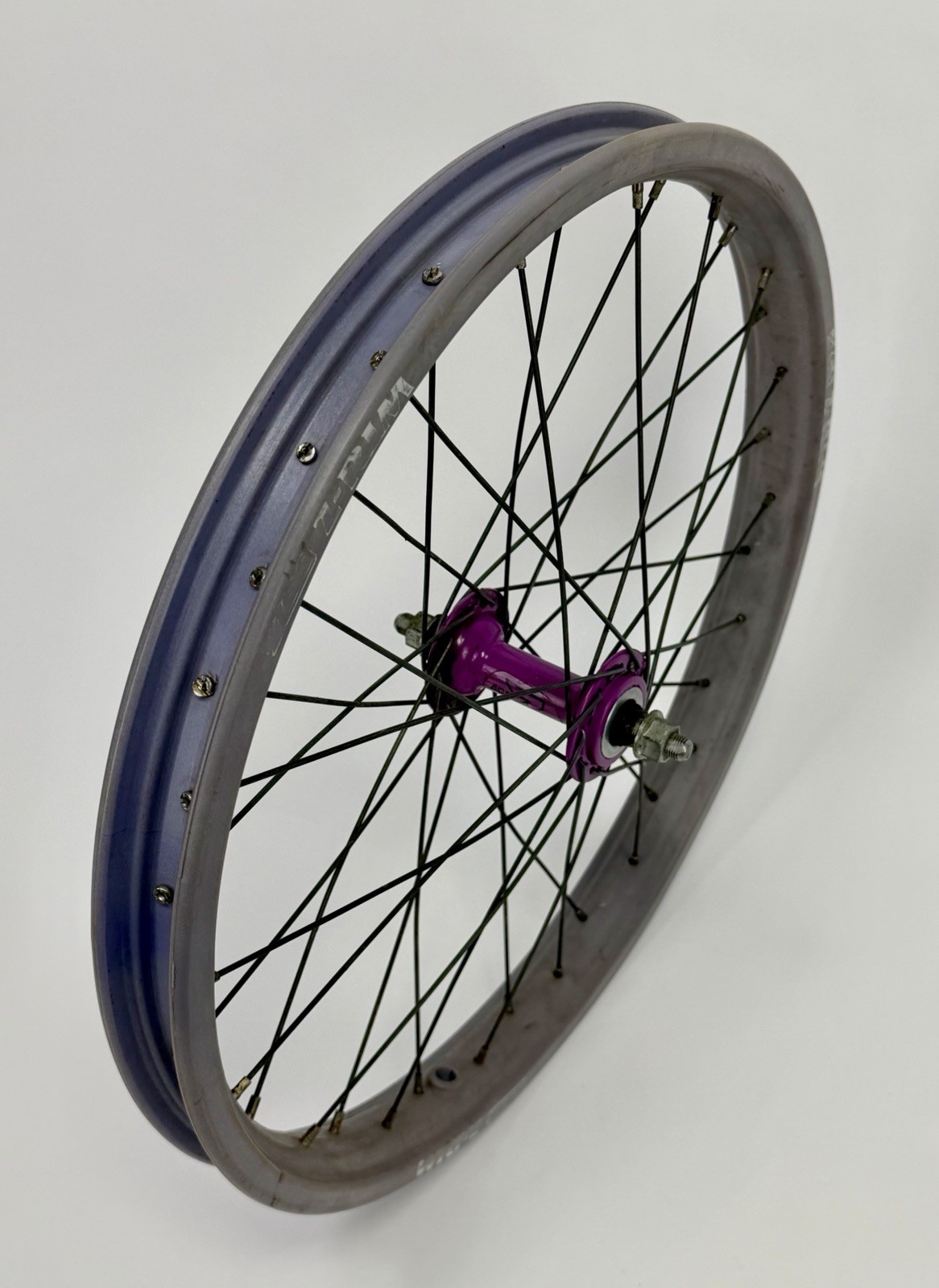 Vintage ACS Z Rim 20 in Front Pat Pend Lavender Purple Old BMX Hub 83 Hoop 85 OG