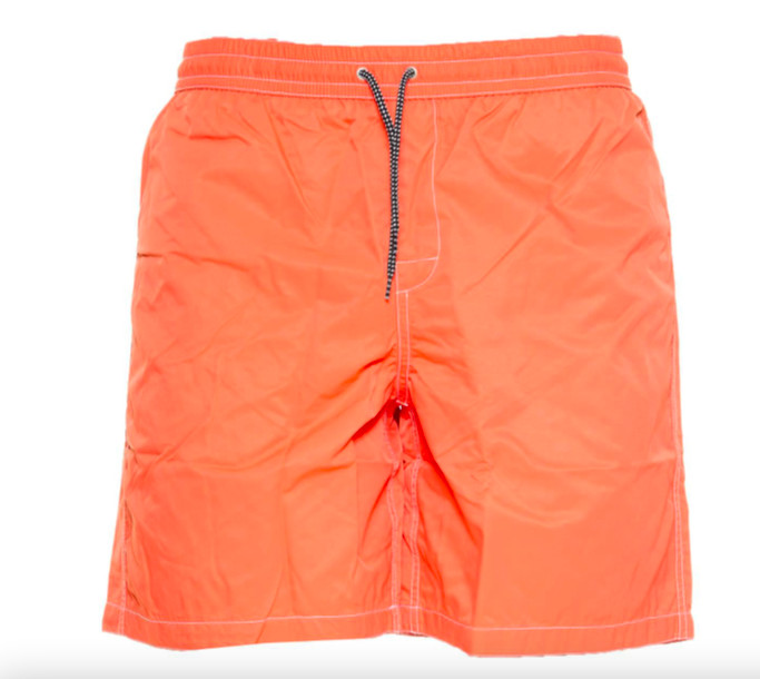 A.P.C. Men\'s Louis Solid Regular Fit Swim Trunks Orange M New $195  PAADJ-H10165
