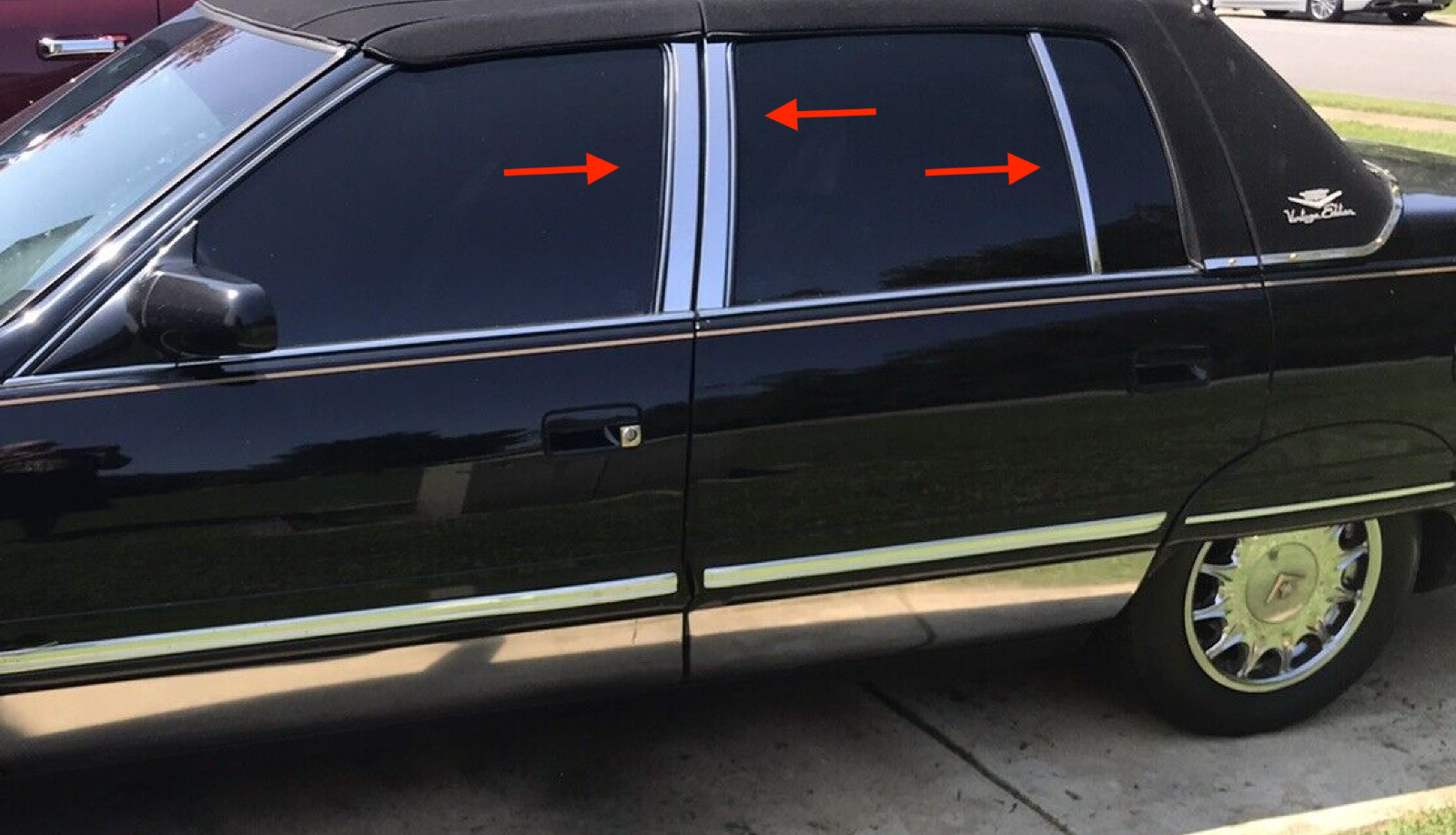 1994-1999 Cadillac Deville 6Pc Chrome Pillar Post Stainless Steel Trim Door