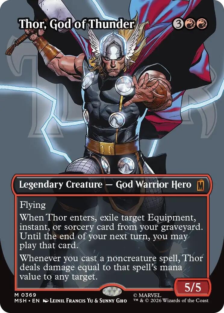 MTG MSH M Thor, God of Thunder (Borderless) (0369) #369 NM