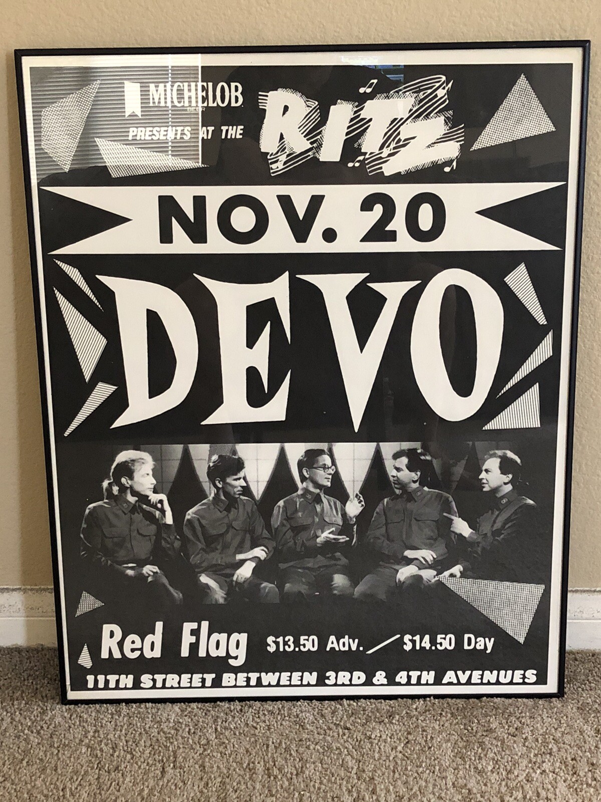 DEVO Vintage Concert Poster THE RITZ New York City Rare