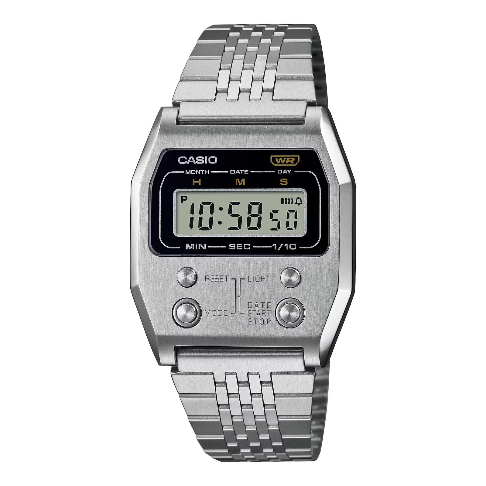 CASIO A1100D-1VT A1100D A1100 VINTAGE SERIES SILVER DIGITAL WATCH