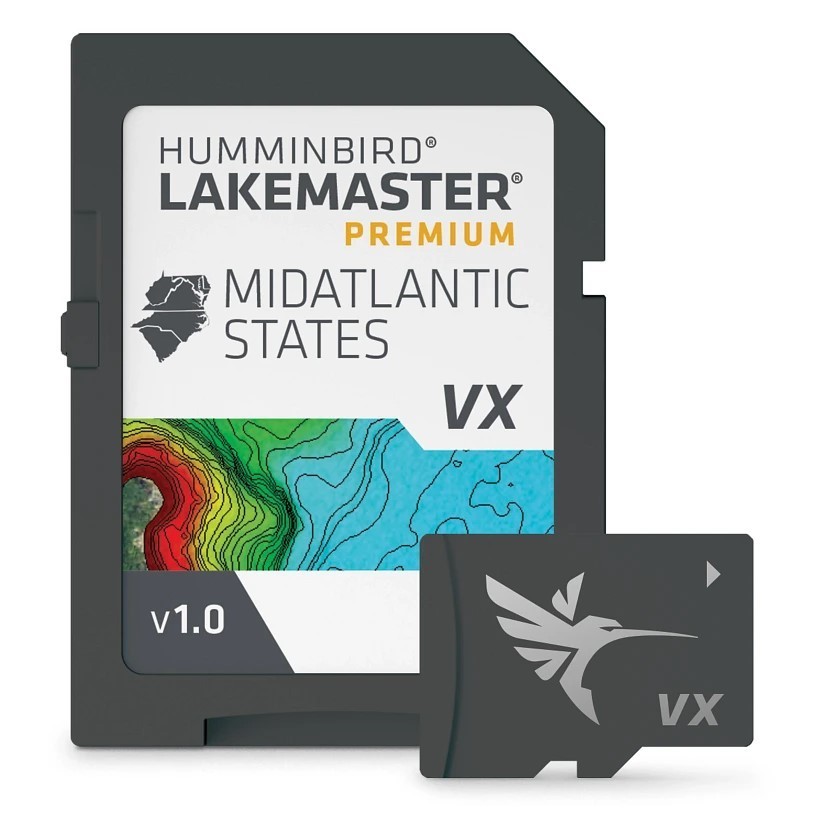 2026 Humminbird LakeMaster VX Premium Midatlantic GPS Fishing Map Chart micro/SD