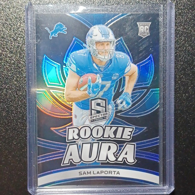 panini 2023 spectra sam laporta rookie aura prizm rc #RA-SL lions /99