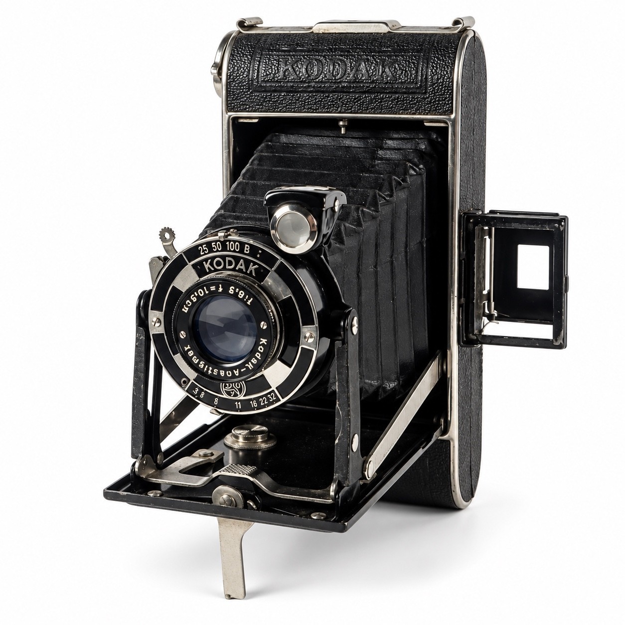 Vintage Kodak No. 1 Pocket Junior Folding Camera f/6.3 105mm w/ Case Untested