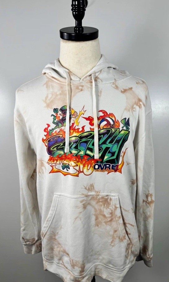 Independent Trading Company Men’s M White/Brown Tie-Dye Fleece Pullover Hoodie