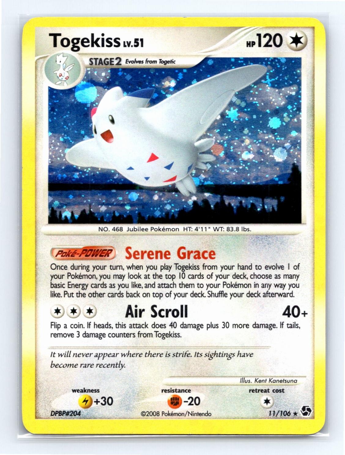 Togekiss 11/106 Holo Rare Great Encounters Pokemon Lightly Played
