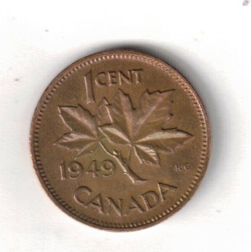 1949 Canadian Circulated George VI One Cent coin 1949 Canadian Circulated George VI One Cent coin