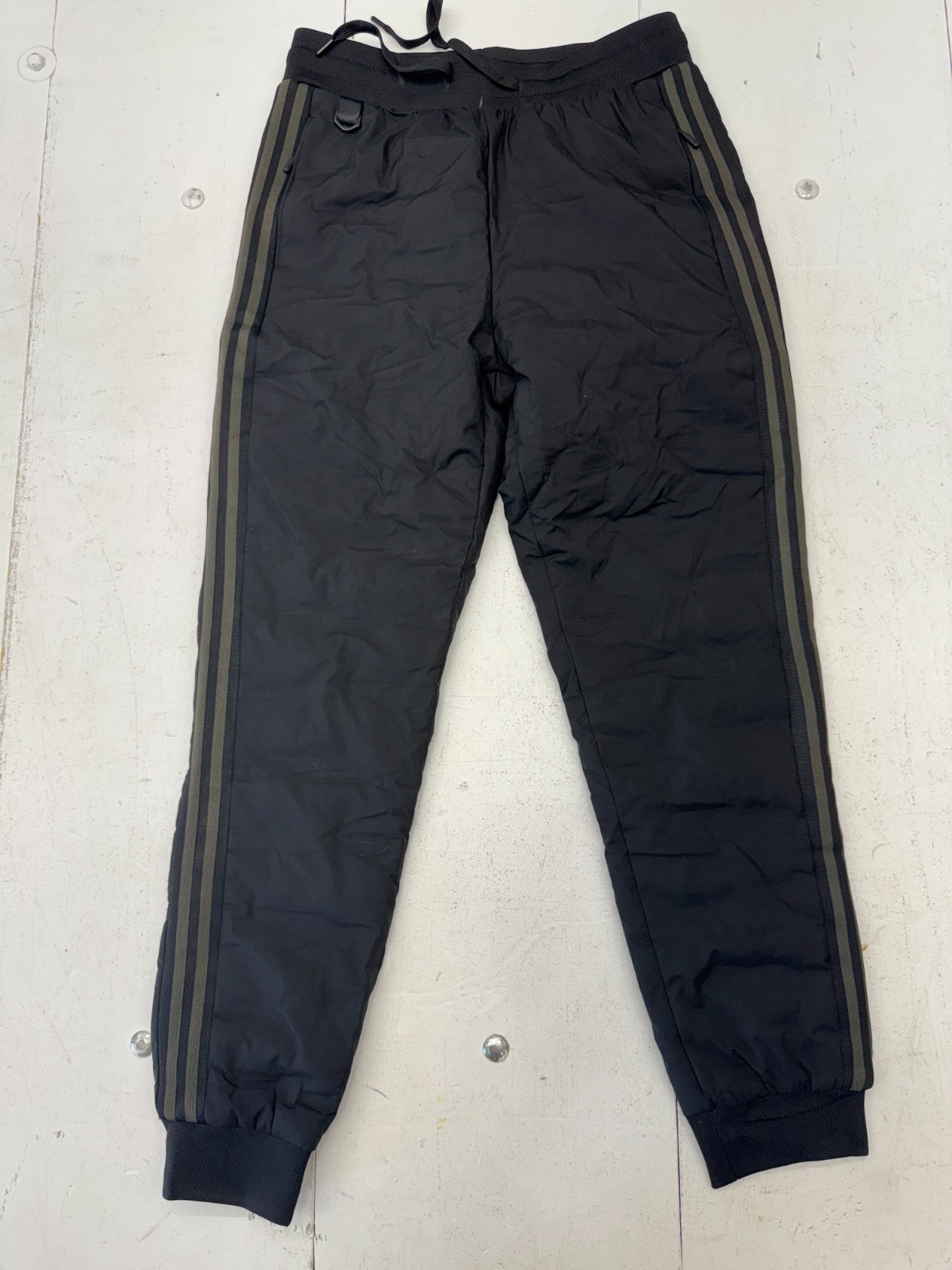 Shein Solid Black Cuffed Leg Drawstring Winter Pants Mens Size Large Shein Solid Black Cuffed Leg Drawstring Winter Pants Mens Size Large