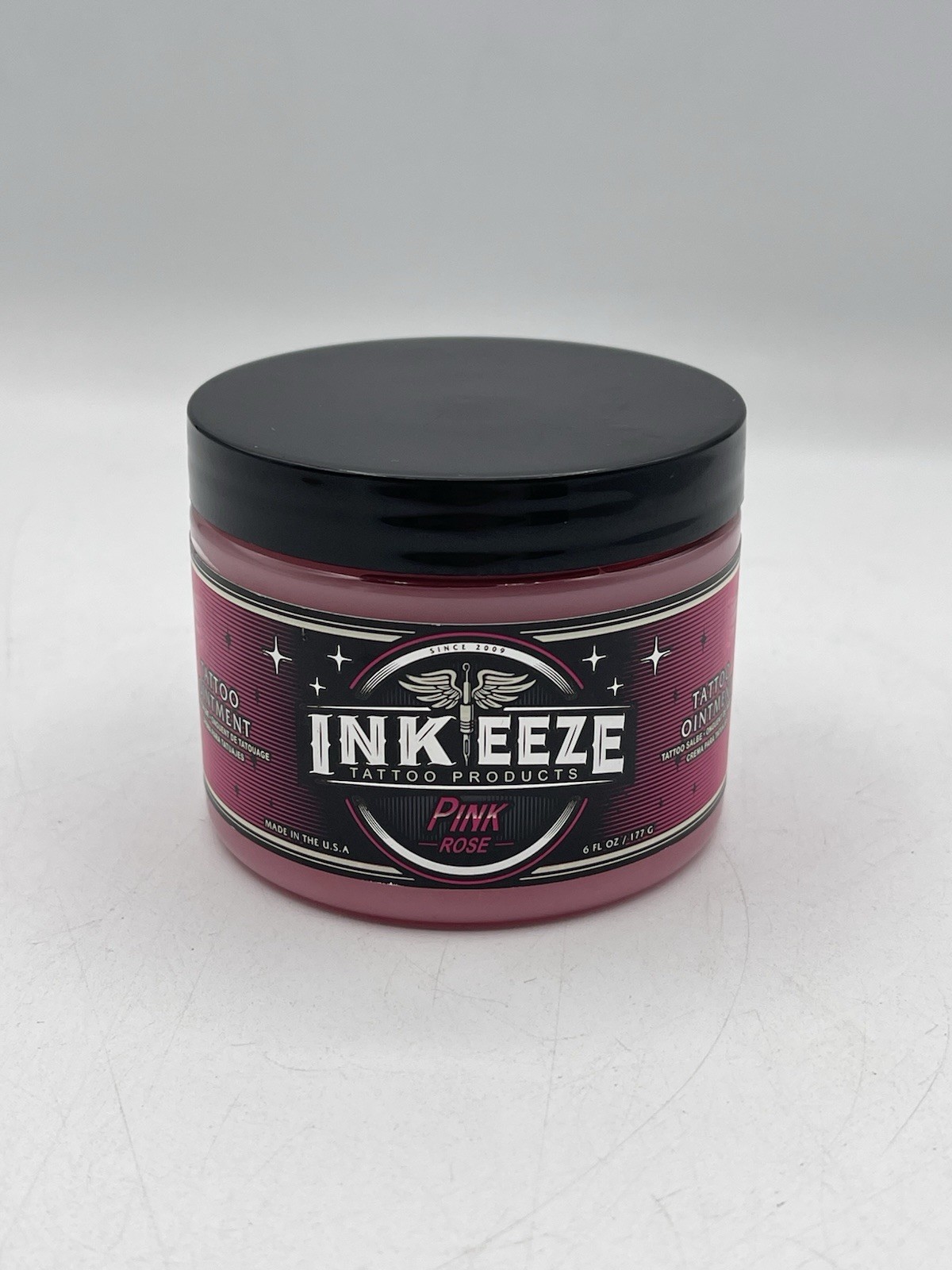 Ink-eeze Pink Rose Tattoo Ointment Aftercare Essential Oils 6 fl oz Jar - New Ink-eeze Pink Rose Tattoo Ointment Aftercare Essential Oils 6 fl oz Jar - New