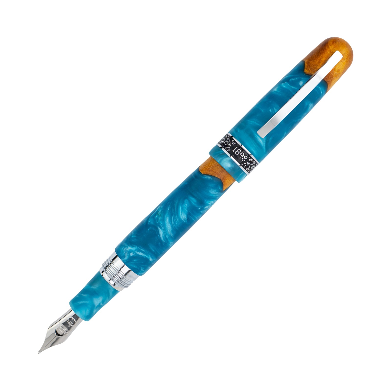 Conklin 1898 Spectra Fusion Fountain Pen in Blue with Chrome Trim - Medium NEW